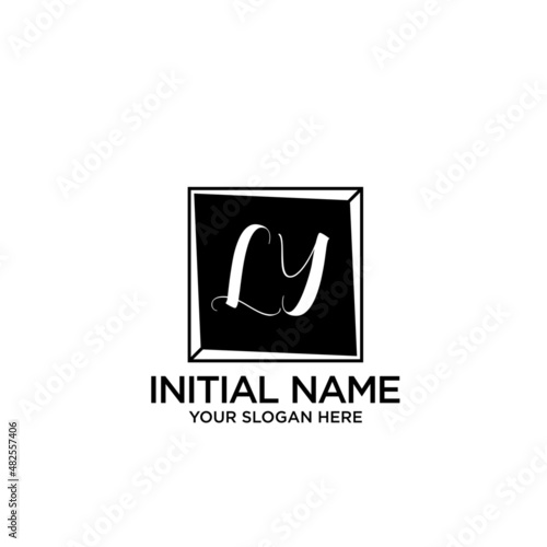 LY monogram logo template vector 