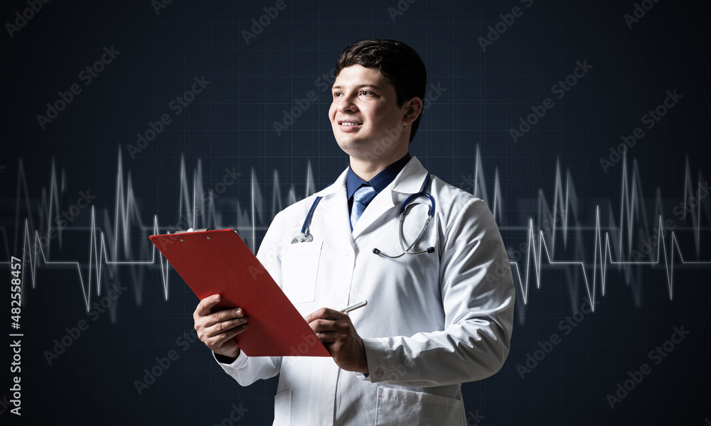 Doctor with tablet. Concept of digital healthcare Doctor with tablet. Concept of digital healthcare