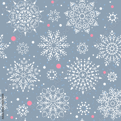 snowflakes blue seamless
