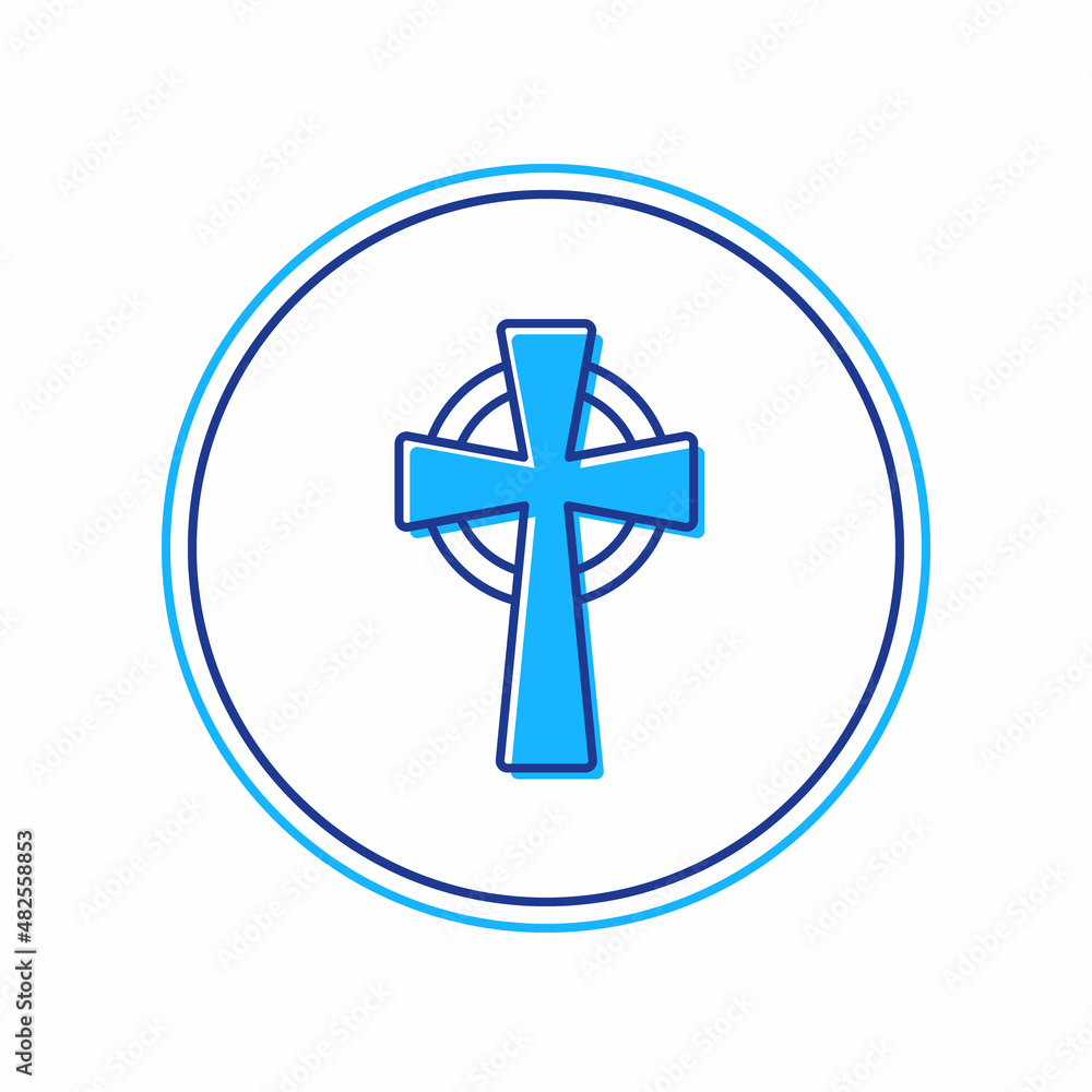 Filled outline Celtic cross icon isolated on white background. Happy Saint Patricks day. National Irish holiday. Vector Filled outline Celtic cross icon isolated on white background. Happy Saint Patricks day. National Irish holiday. Vector