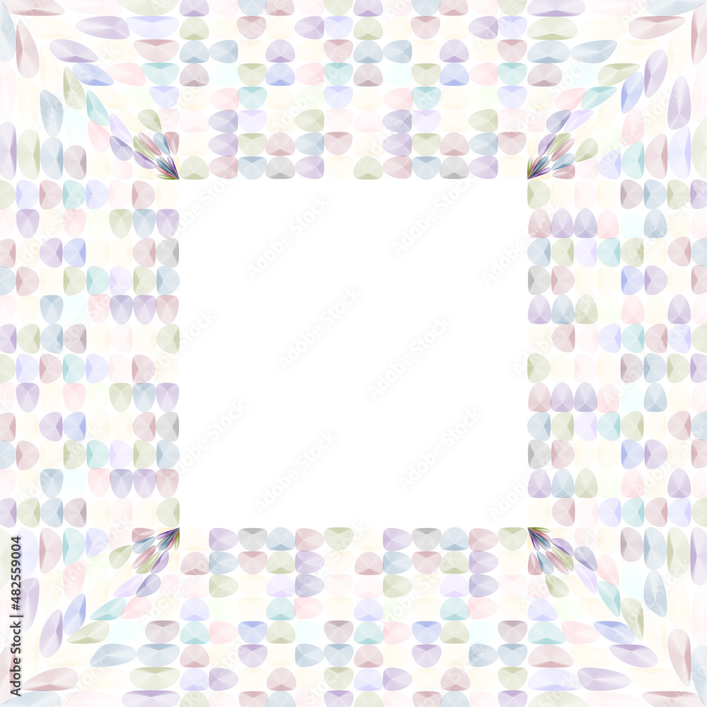 Frame with a wide pattern of colored elements.3d. Frame with a wide pattern of colored elements.3d.