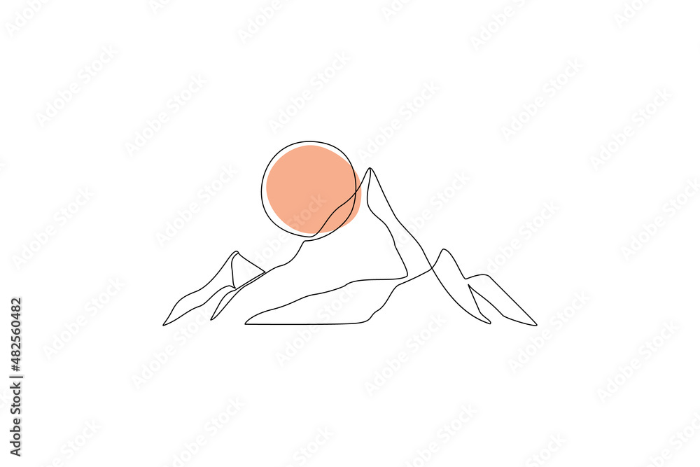 Фотография Abstract mountain range landscape, flat scenery background
