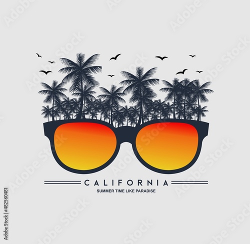 California summer beach Surf typography for t-shirt print , vector illustration