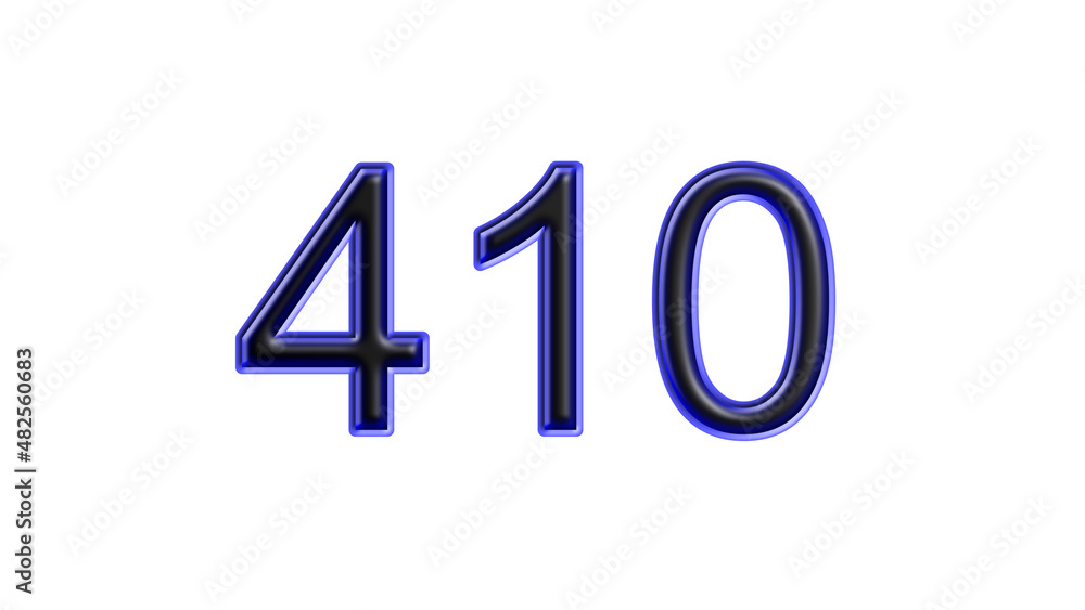 blue 410 number 3d effect white background blue 410 number 3d effect white background