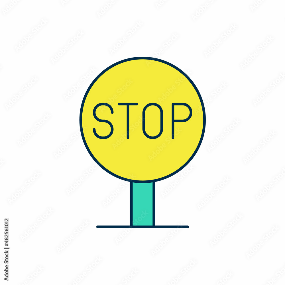 Filled outline Stop sign icon isolated on white background. Traffic regulatory warning stop symbol. Vector Filled outline Stop sign icon isolated on white background. Traffic regulatory warning stop symbol. Vector