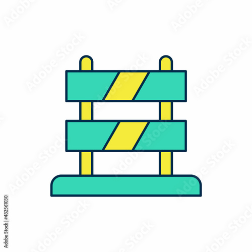 Filled outline End of railway tracks icon isolated on white background. Stop sign. Railroad buffer end to destination. Vector