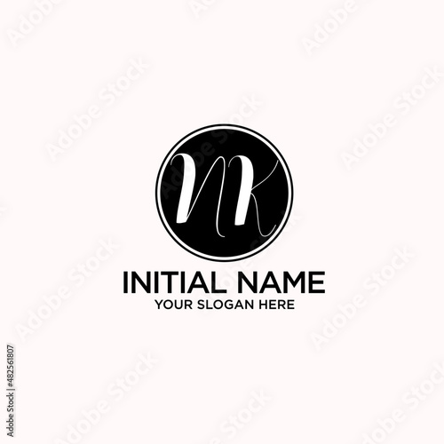 NK monogram logo template vector	