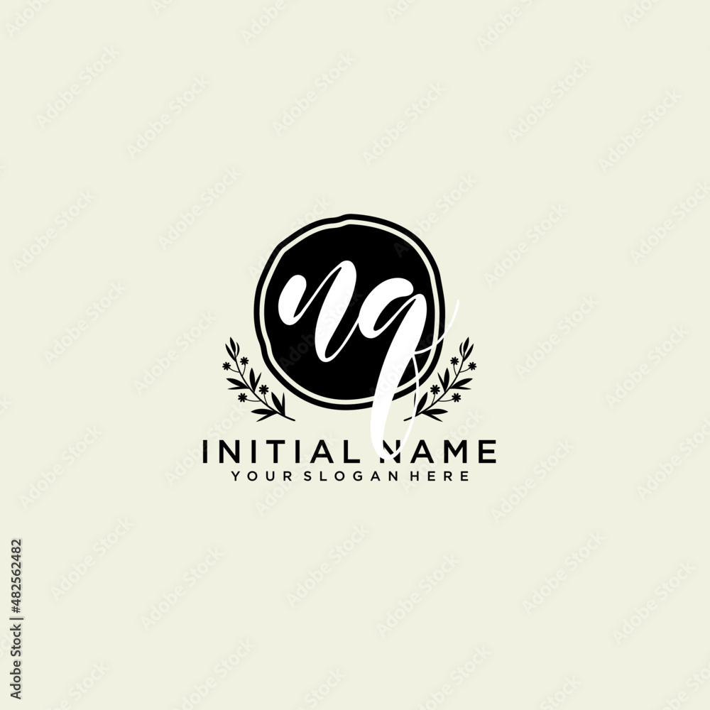 NQ monogram logo template vector NQ monogram logo template vector