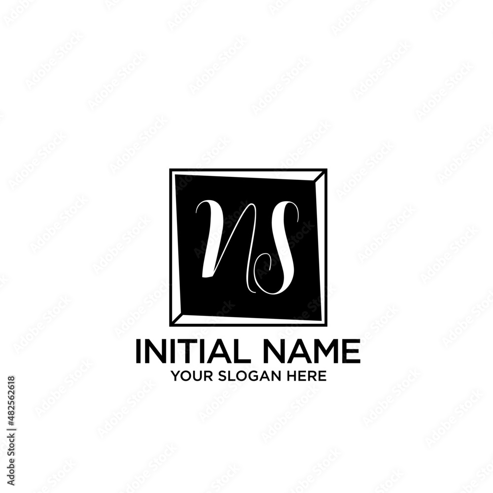 NS monogram logo template vector	