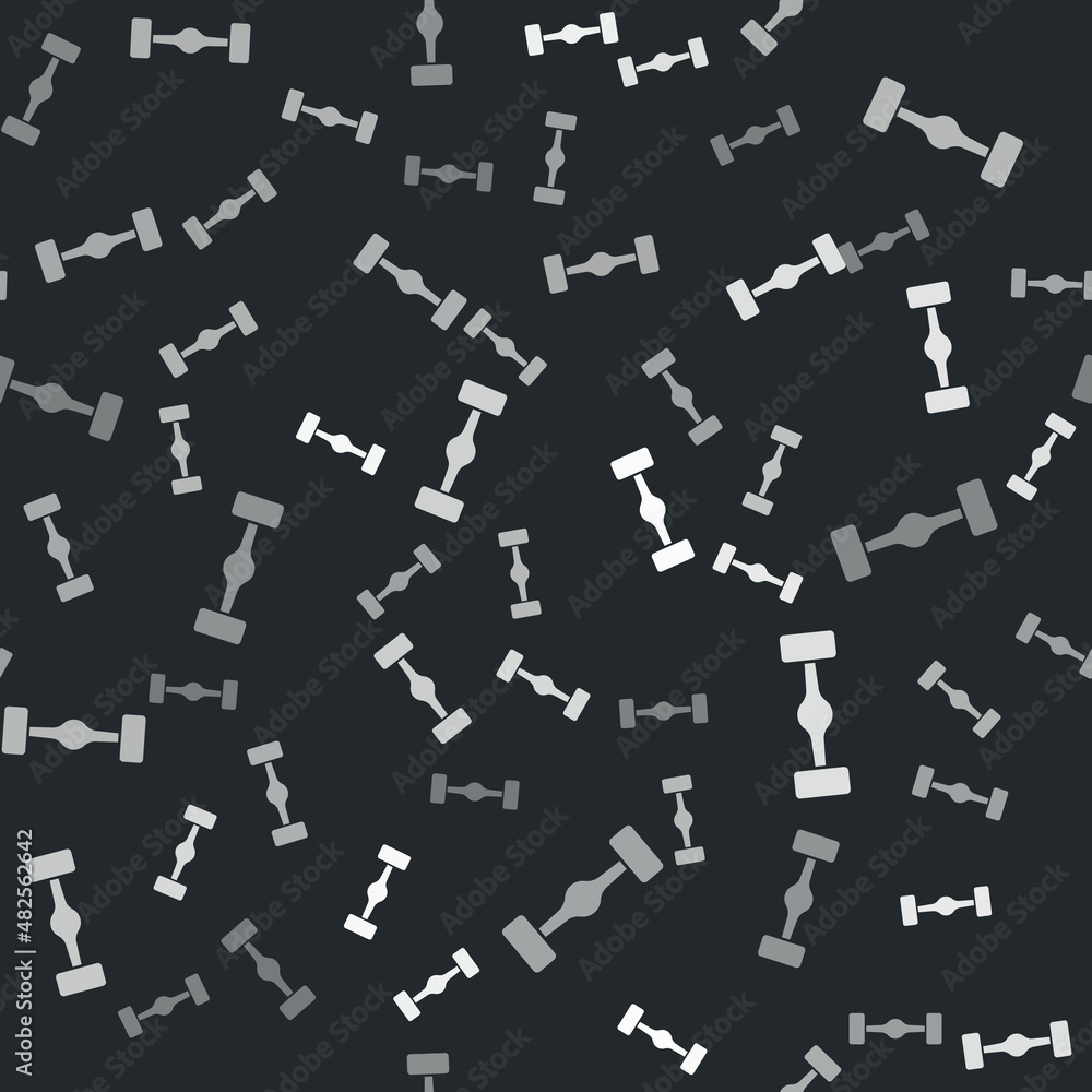 Grey Chassis car icon isolated seamless pattern on black background. Vector Grey Chassis car icon isolated seamless pattern on black background. Vector