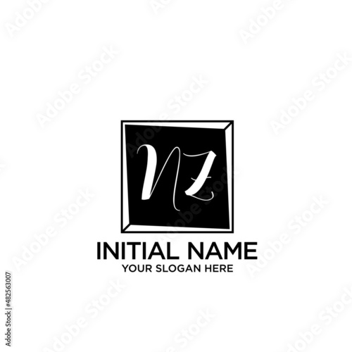 NZ monogram logo template vector 