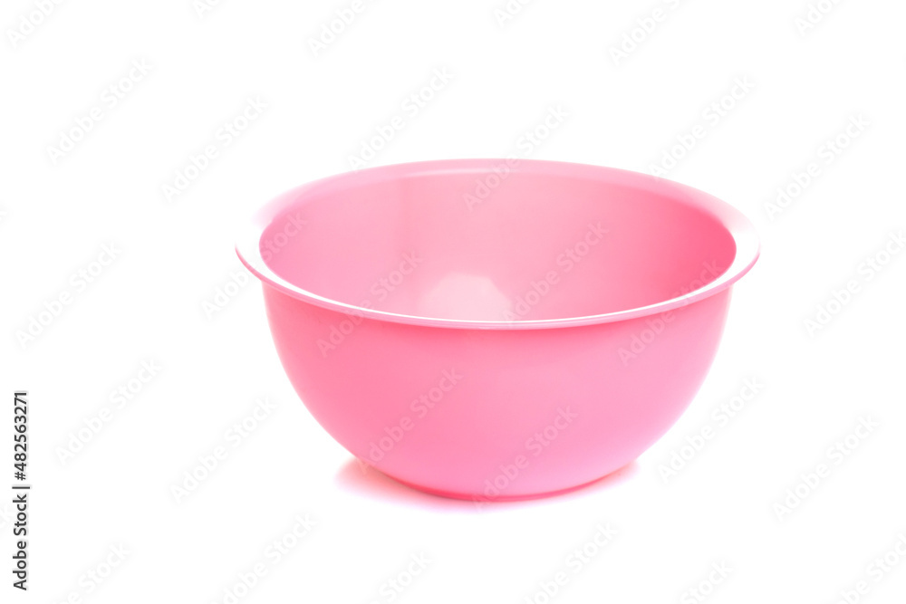 plastic light pink bowl empty on white isolated background plastic light pink bowl empty on white isolated background