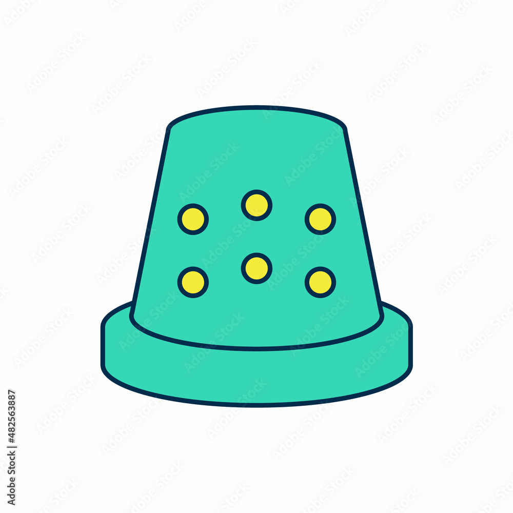 Filled outline Thimble for sewing icon isolated on white background. Vector Filled outline Thimble for sewing icon isolated on white background. Vector