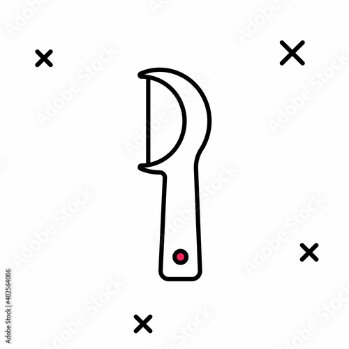 Filled outline Dental floss icon isolated on white background. Vector