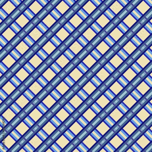 Checkered pattern. Harmonious interweaving of multicolored stripes. Great for decorating fabrics  textiles  gift wrapping  printed products  advertising  scrapbooking. Blue and yellow stripes