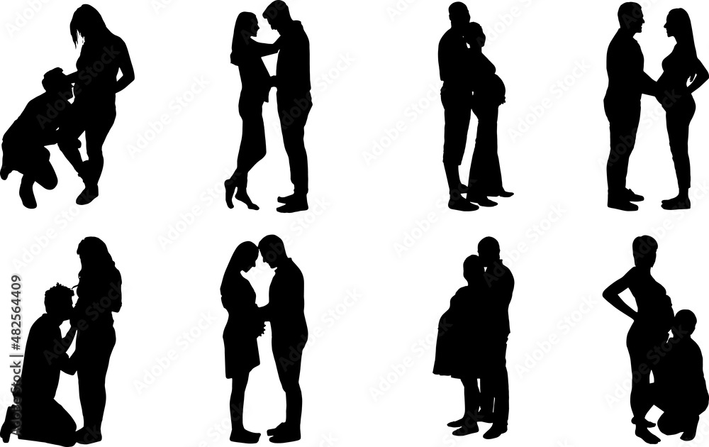 Pregnant Couple Silhouettes Pregnant Couple SVG EPS PNG Pregnant Couple Silhouettes Pregnant Couple SVG EPS PNG