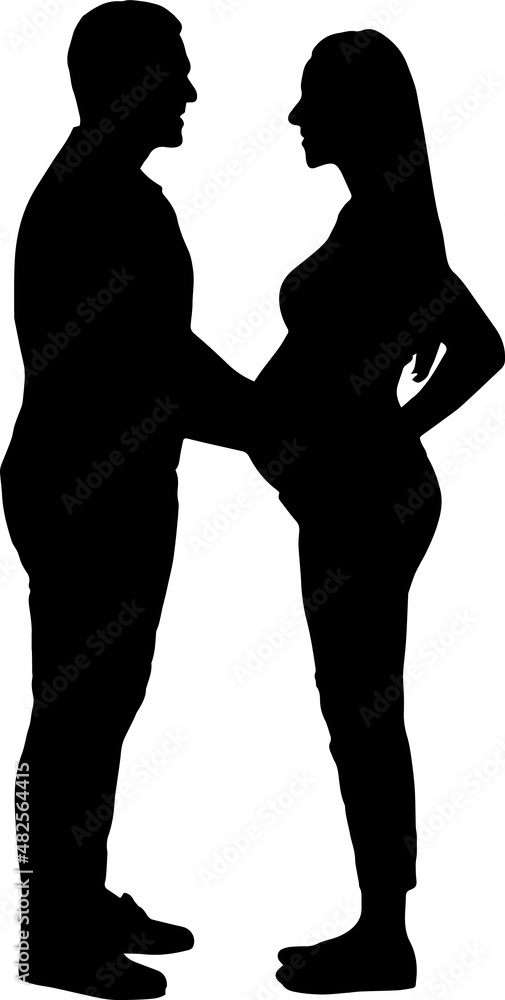 Pregnant Couple Silhouettes Pregnant Couple SVG EPS PNG