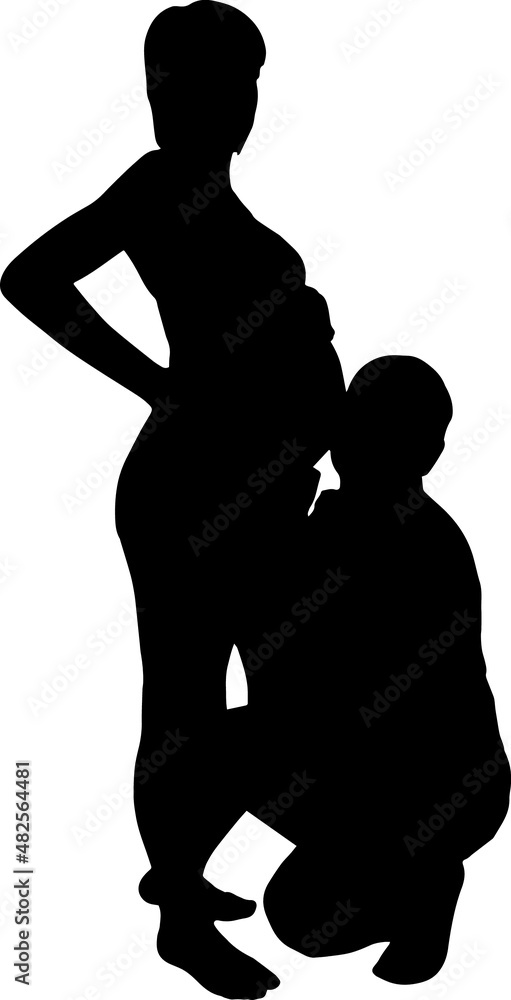 Pregnant Couple Silhouettes Pregnant Couple SVG EPS PNG