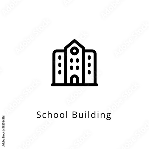 School Building icon in vector. Logotype