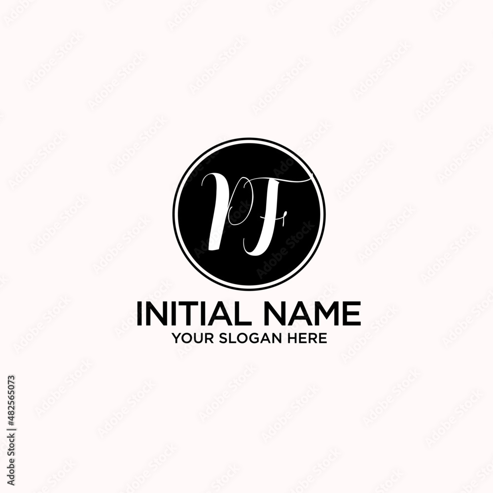 PF monogram logo template vector	