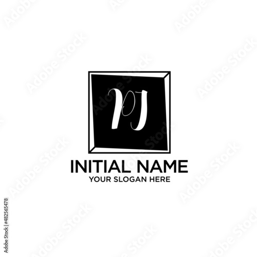 PI monogram logo template vector 