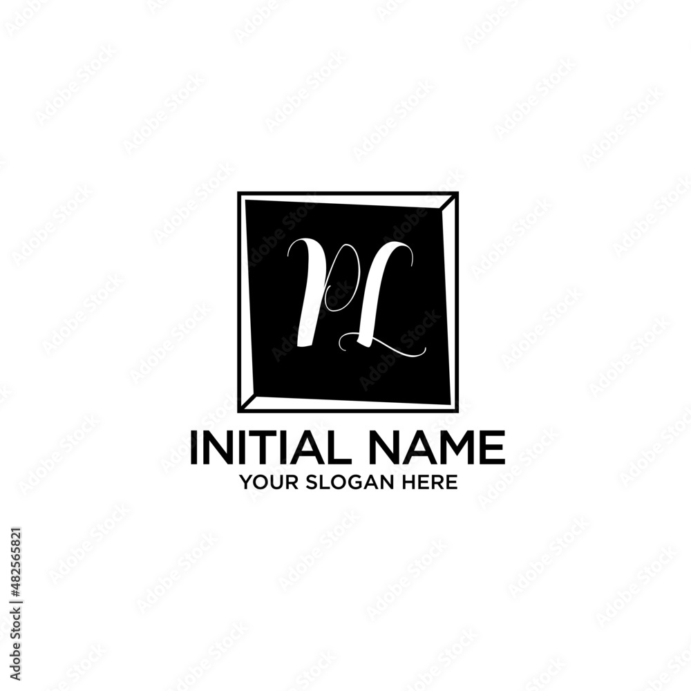 PL monogram logo template vector PL monogram logo template vector
