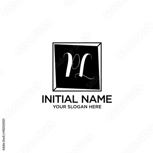PL monogram logo template vector 