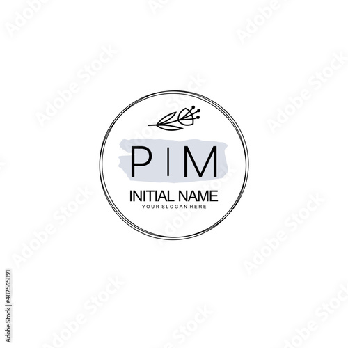 PM Hand drawn wedding monogram logo