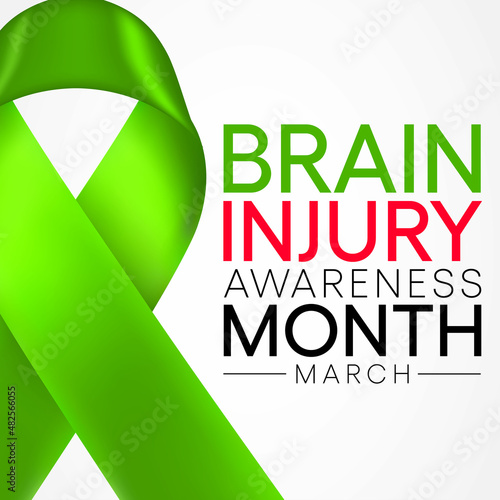 Brain Injury awareness month (TBI) is observed every year in March, is a disruption of the normal function of the brain that can be caused by a blow, bump or jolt to the head. vector illustration