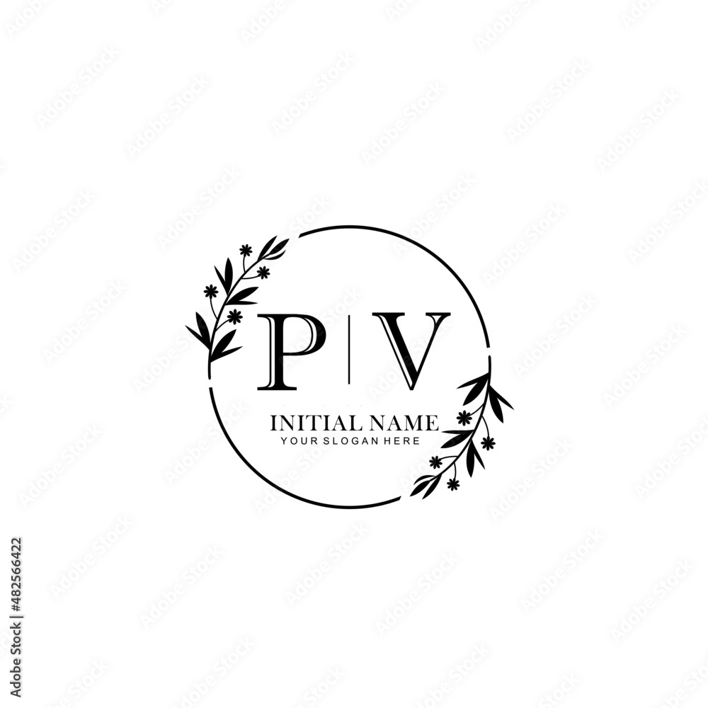 PV Hand drawn wedding monogram logo PV Hand drawn wedding monogram logo