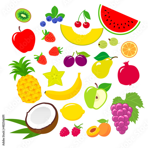 Set of fruits icons