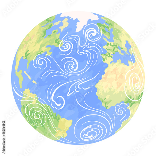 Planet Earth, Atlantic Ocean air masses movement
