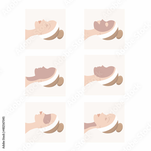 Face mask cosmetic and beauty product icon set for web, eco packaging design. Vector stock illustration isolated on white background.