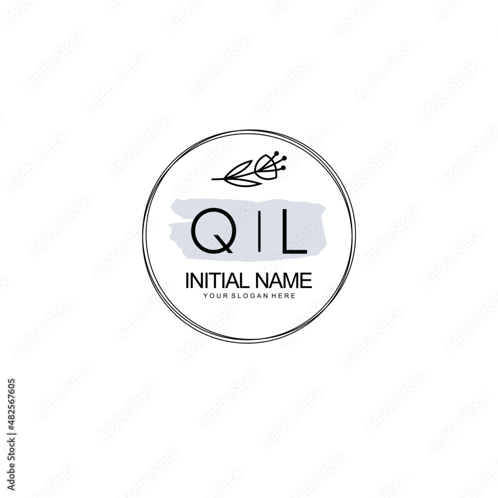 QL Hand drawn wedding monogram logo QL Hand drawn wedding monogram logo