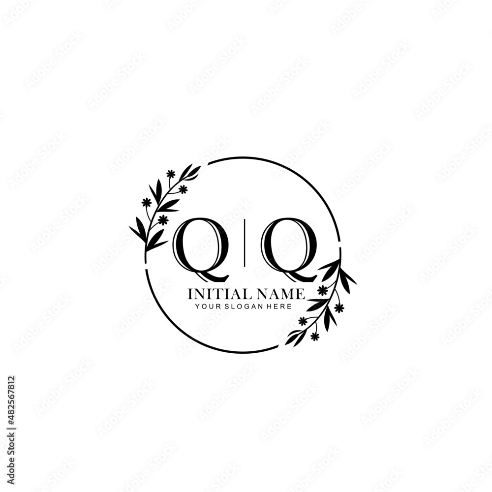 Obraz premium QQ Hand drawn wedding monogram logo