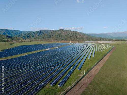 The technological innovations in the field of ecology. A solar panels reduce electricity consumption.