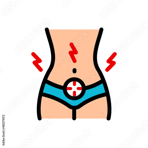 Menstrual cramps color icon