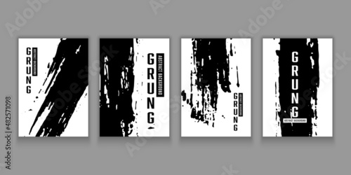 Vector banner template grunge brush texture with overlay. Abstract book cover design element grunge shape clipping mask for banner, poster, flyer.	