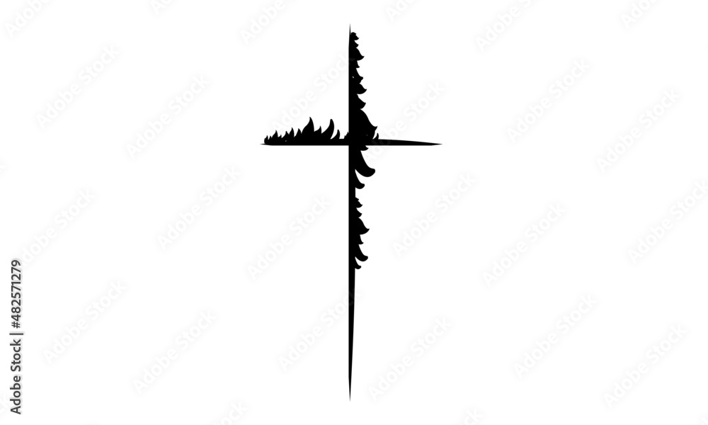 Christian Cross Design for Tattoo or use as poster, card, flyer or T Shirt Christian Cross Design for Tattoo or use as poster, card, flyer or T Shirt
