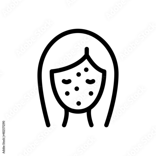 Woman with acne outline icon