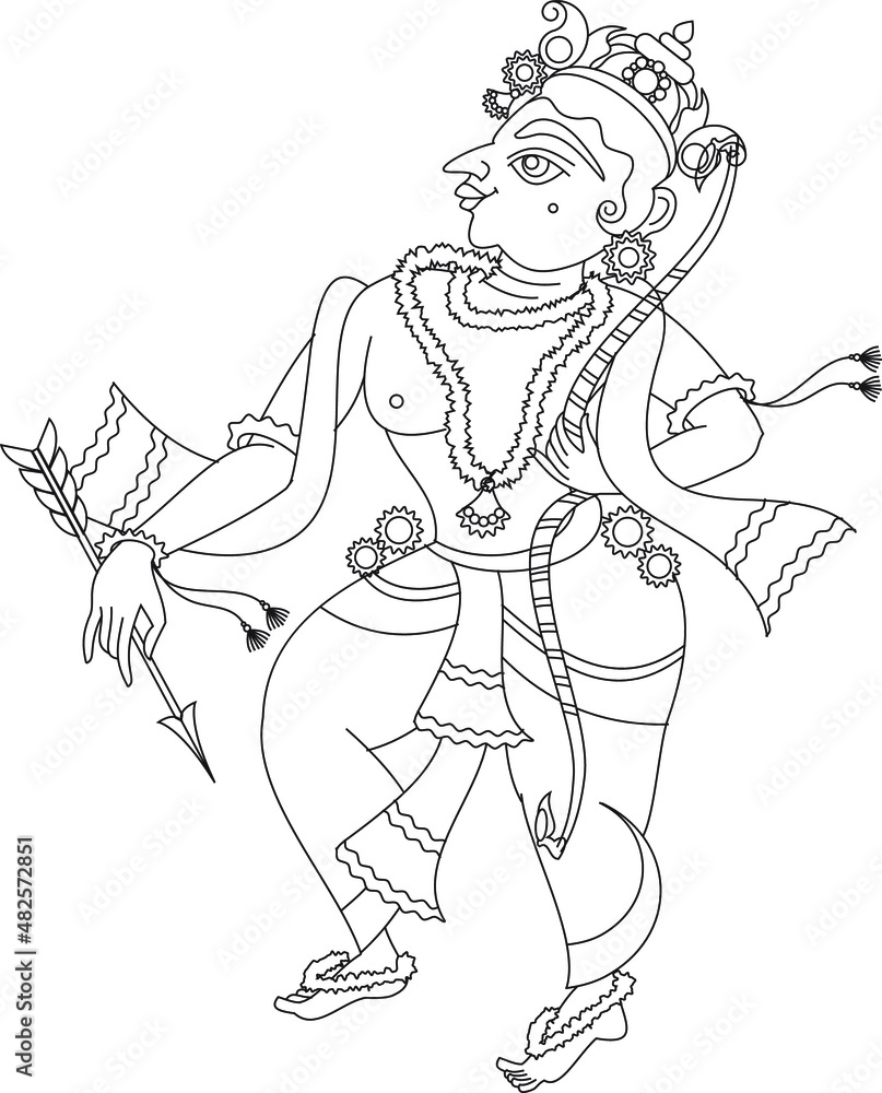 Fototapeta premium 'Lord Ram' The ten incarnations of Lord Vishnu, 'Dashavtar' from Hindu Mythology. which he took to save the world from evil forces