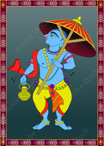 'waman' The ten incarnations of Lord Vishnu, 'Dashavtar' from Hindu Mythology. which he took to save the world from evil forces