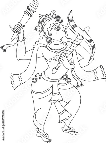 'Balram' The ten incarnations of Lord Vishnu, 'Dashavtar' from Hindu Mythology. which he took to save the world from evil forces