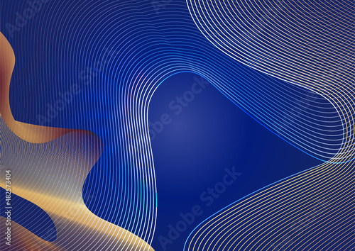 Luxury Abstract golden blue cover design background © SyahCreation