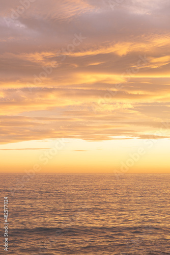 Tranquil sunset over mediterranean sea. 