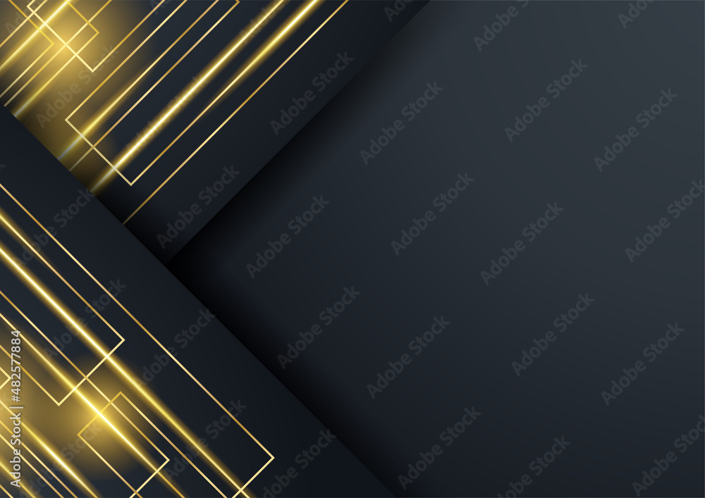 Abstract line golden black cover design background Abstract line golden black cover design background