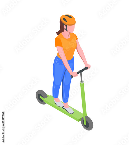 Woman Riding Scooter Icon
