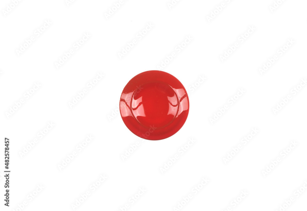 red panic button isolated on white background