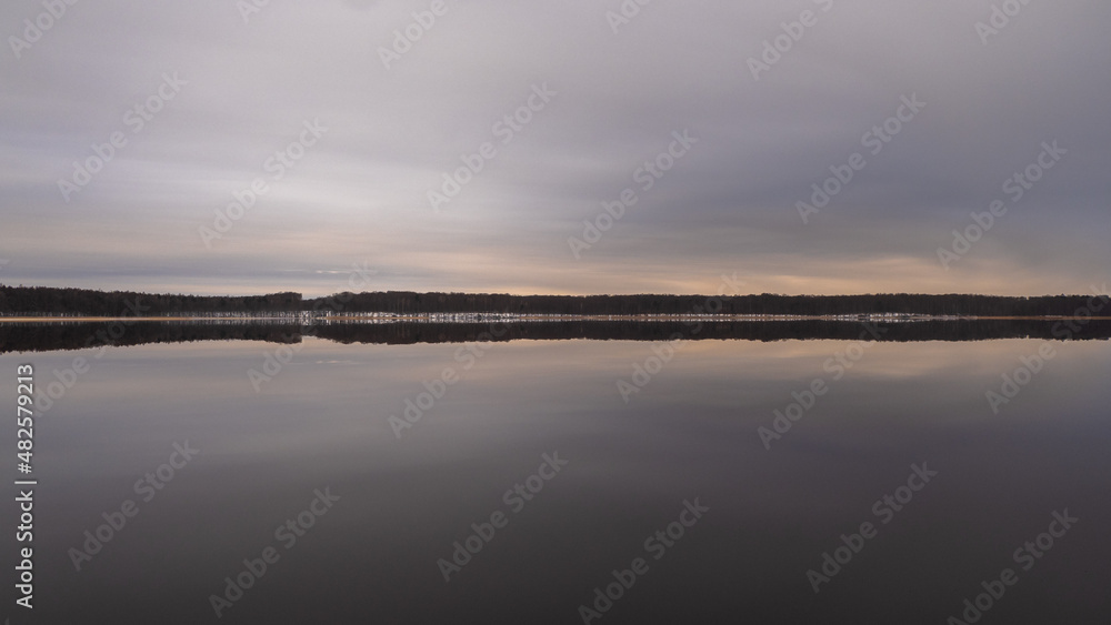 Fototapeta premium Jezioro, Jeziorak, poland, lustro , odbicie, rzeka, Wisłok,