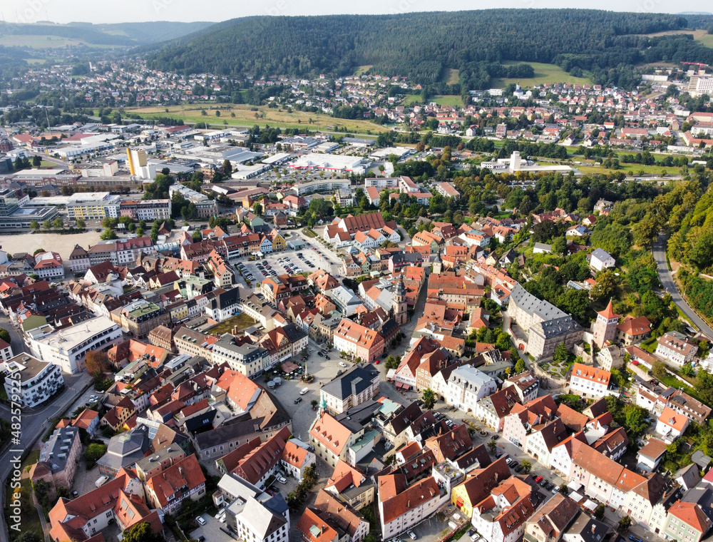 Luftaufnahme der Stadt Kulmbach in Bayern